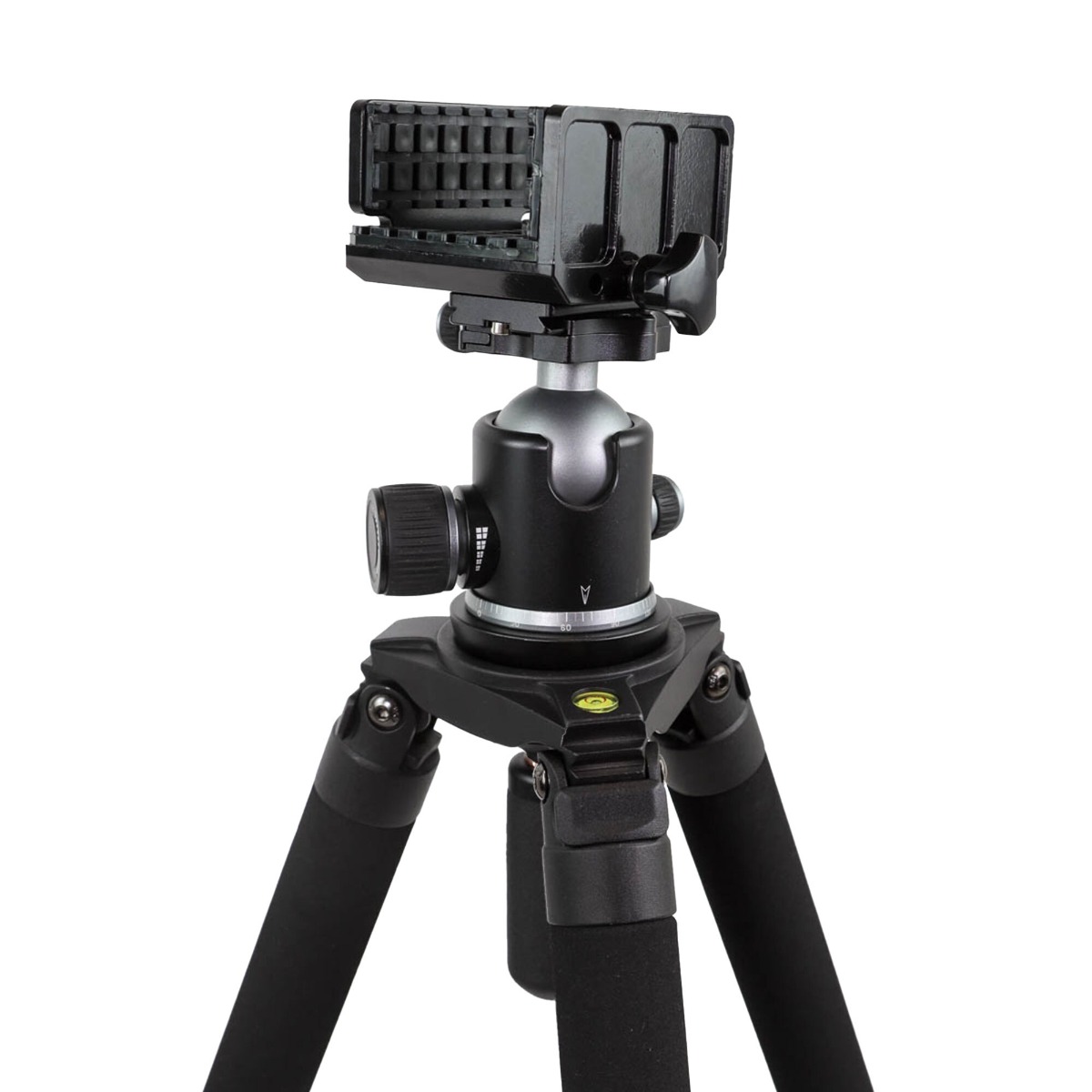 BASE Optics Heavy Duty Pan and Swivel Tripod  w/ Ball Head and Saddle Clamp (18kg Load)
