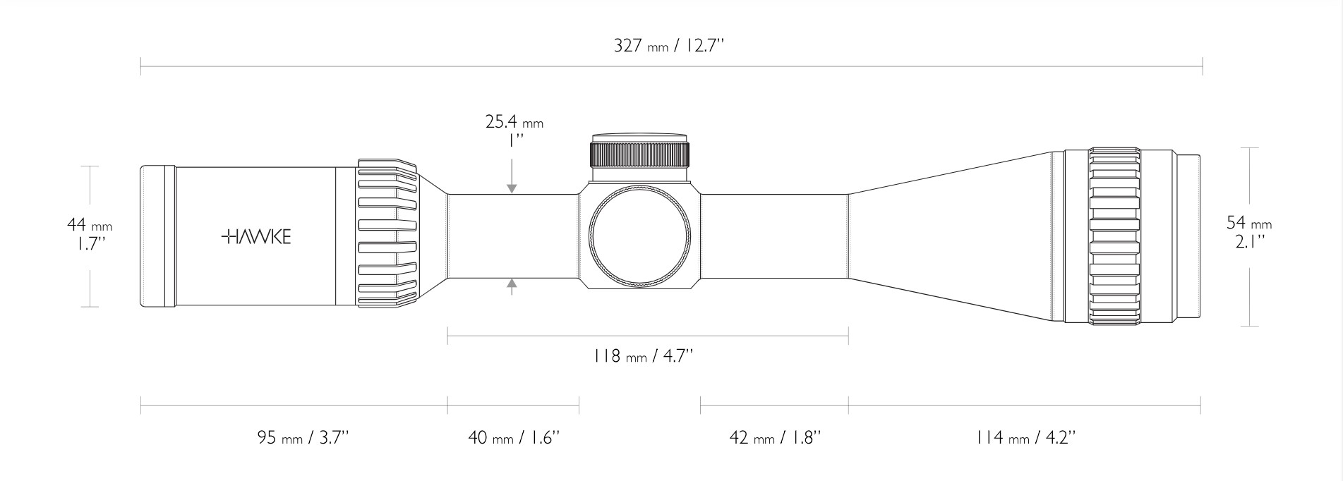 Hawke Airmax 4-12x40 AO AMX Rifle Scope
