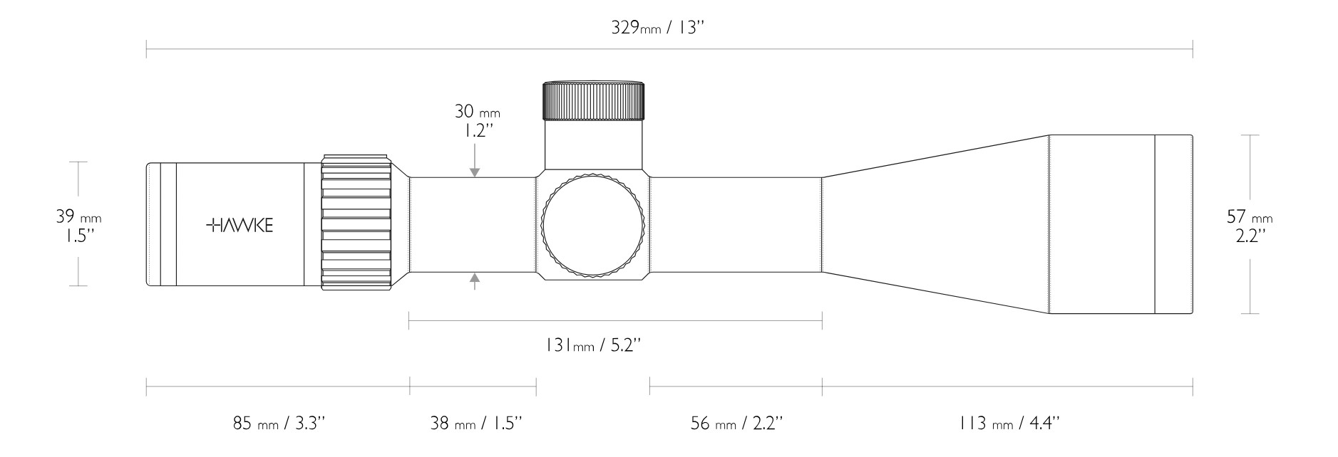 Hawke Airmax 30 SF COMPACT 6-24x50 AMX IR Rifle Scope