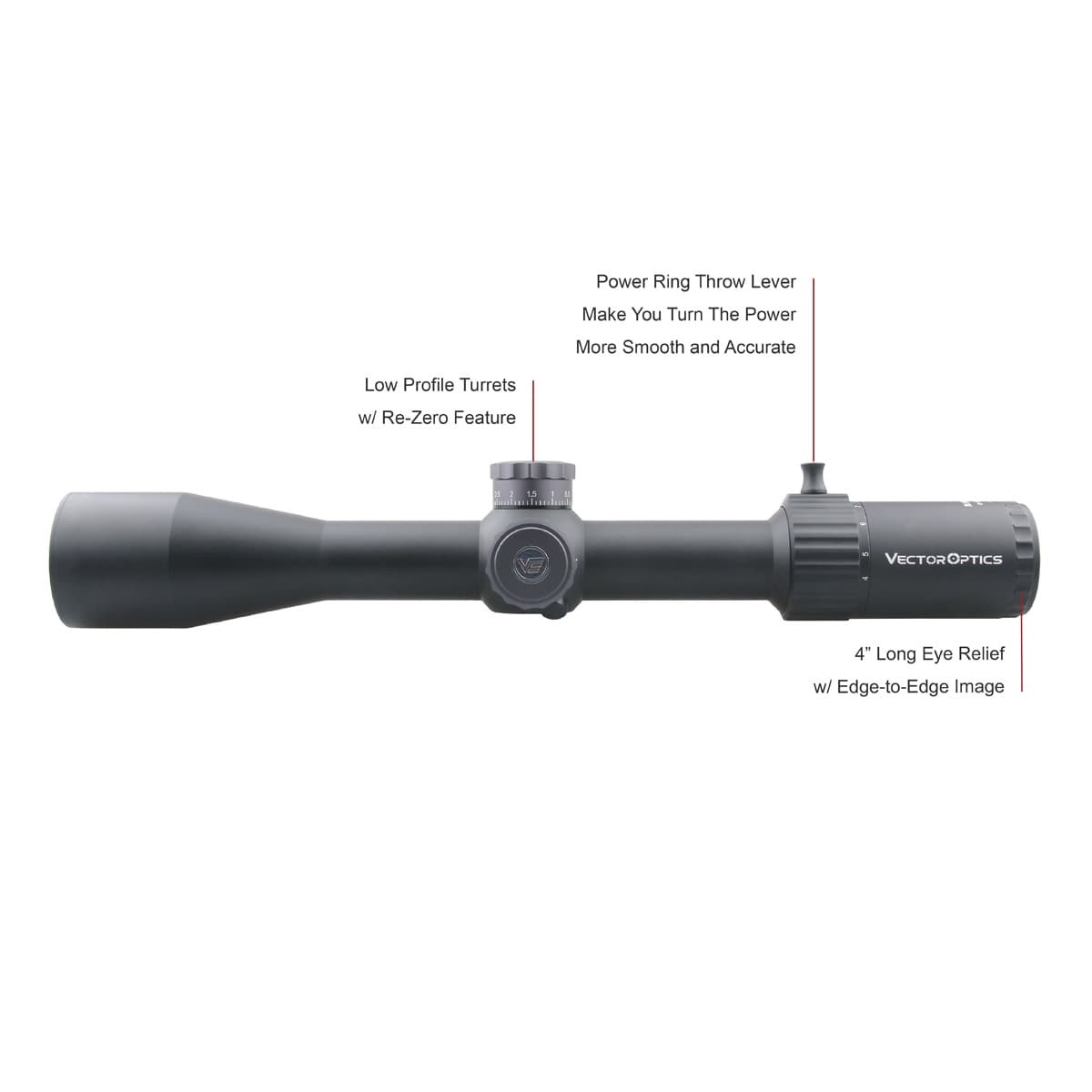 Vector Optics Marksman 4-16x44 FFP VPA-MF 1/10 Mil Rifle Scope
