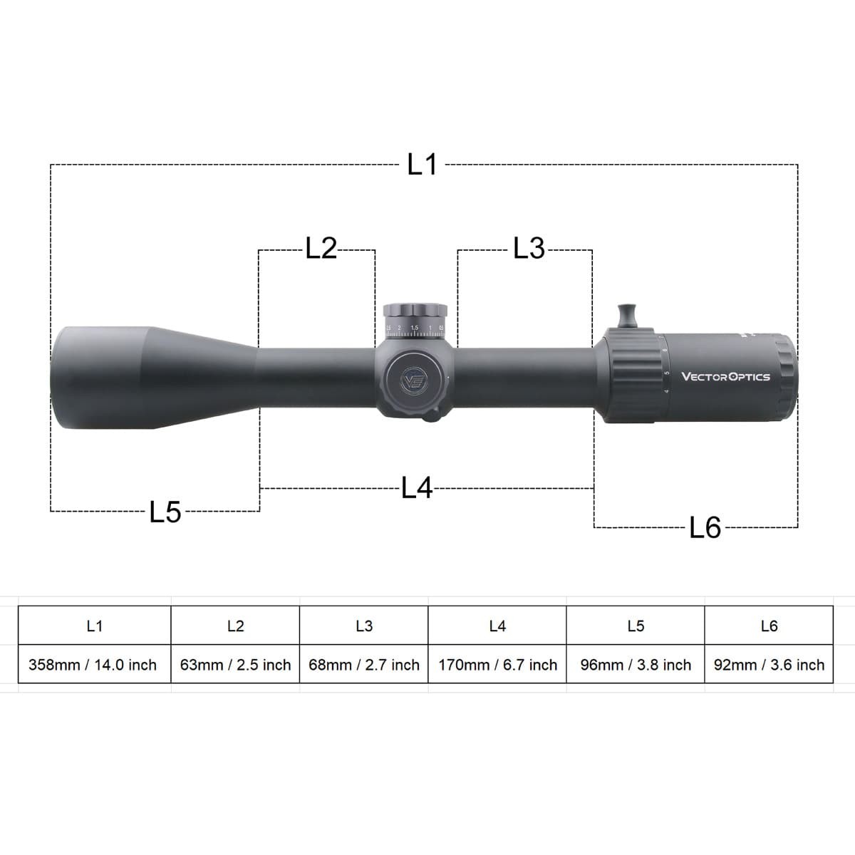Vector Optics Marksman 4-16x44 FFP VPA-MF 1/10 Mil Rifle Scope