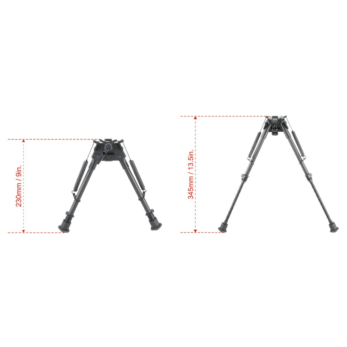 Vector Optics Rokstad 9-13.5 inch Swivel Bipod for Q/D Swivel with Lever Lock and Carbon Fibre Legs