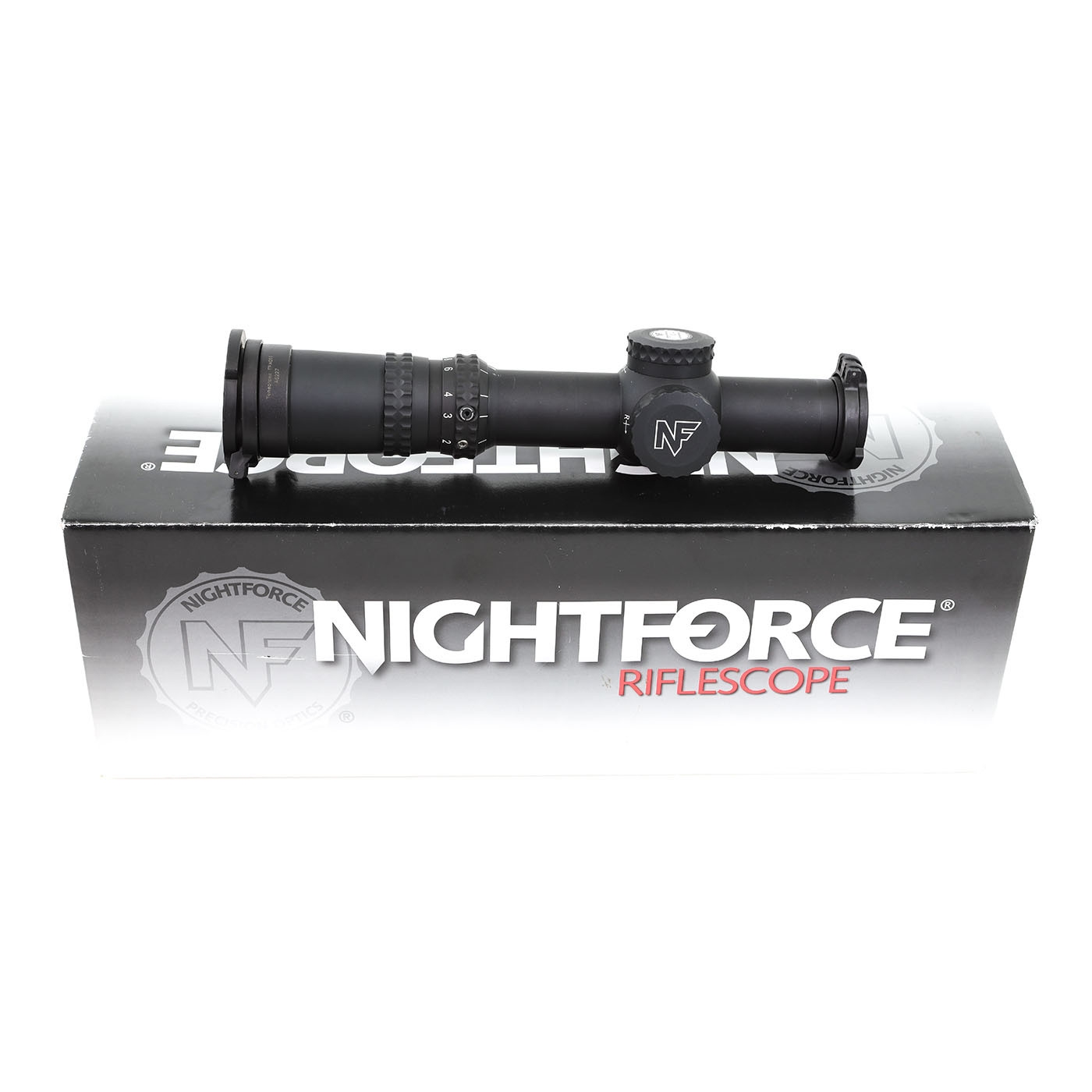 Preowned Nightforce ATACR 1-8x24mm F1 FFP FC-DMx .1 MRAD 30mm Rifle Scope - PO277