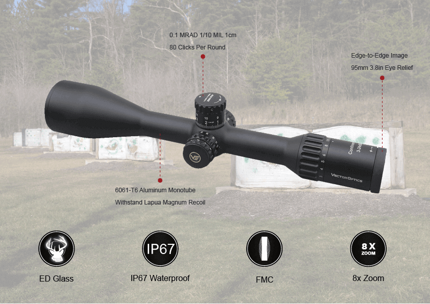Vector Optics Continental x8 3-24x56 SFP Zero-Stop Tactical ED Rifle Scope