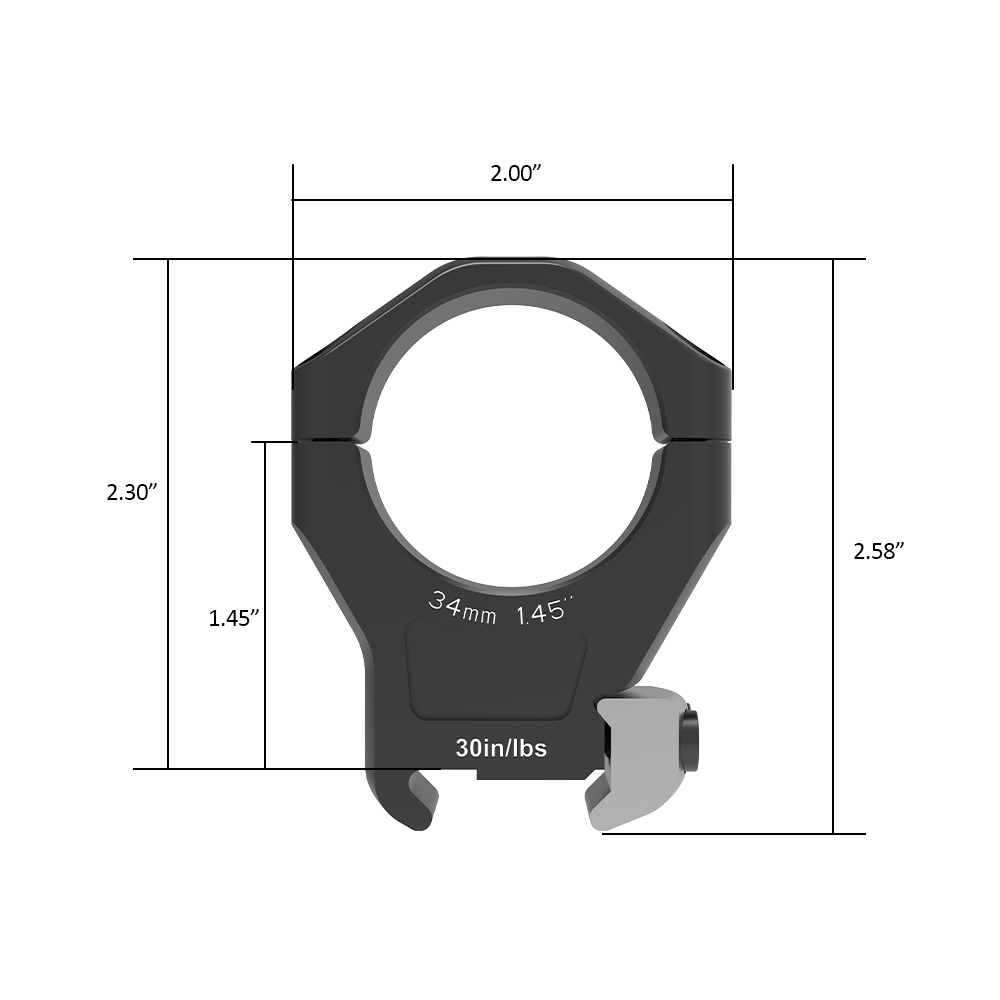 Arken Optics Halo Ti 34mm Rifle Scope Rings - 1.45'' / High