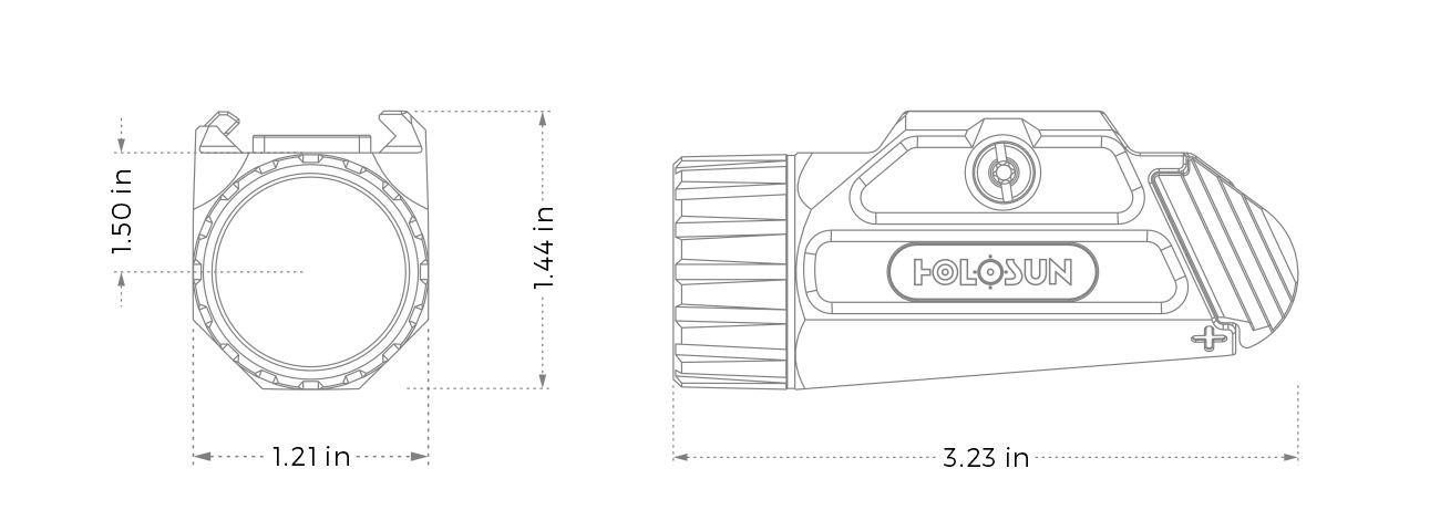 Holosun P.ID-HC 800 Lumen Aluminium Pistol Mounted High Candela White Light