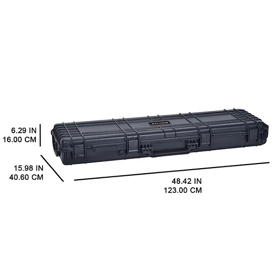 Meijia Large Heavy Duty Wheeled Hard Rifle Case with Eggshell Foam - 127x34cm - TSA Approved