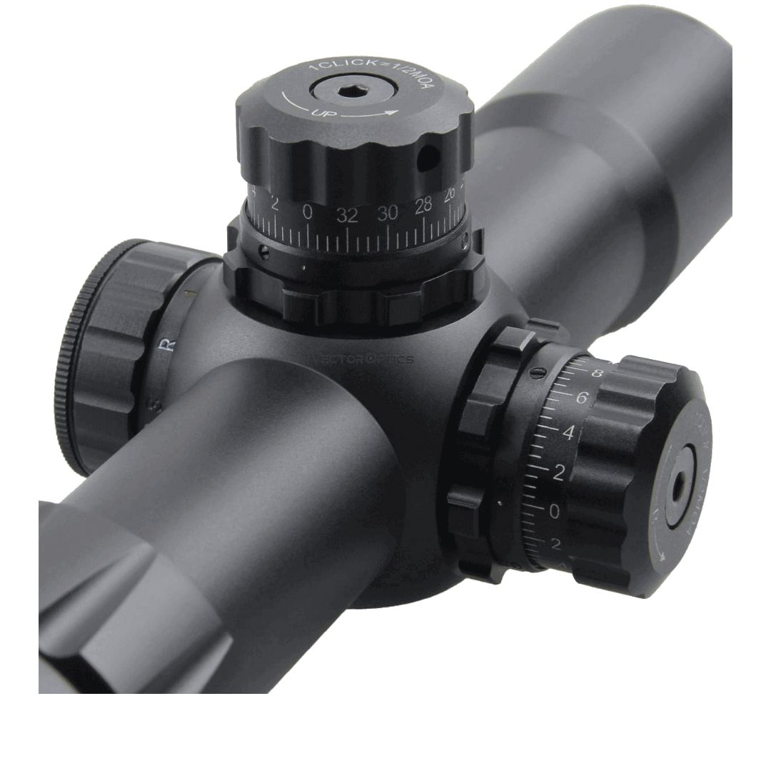 Vector Optics Mustang 1-4x30 1/2 MOA Chevron SFP 30mm  Rifle Scope