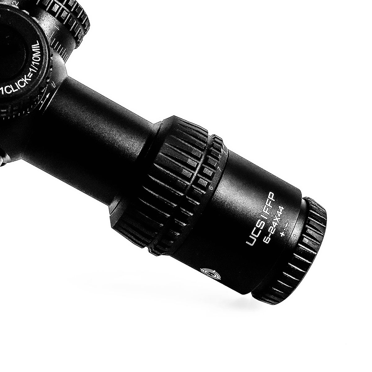 Ex-Demo ELLTECH UCS 6-24x44 FFP MR1X 0.1 MRAD Illuminated Rifle Scope + WULF 30mm/1 inch Picatinny Mount - EXDEM-0105