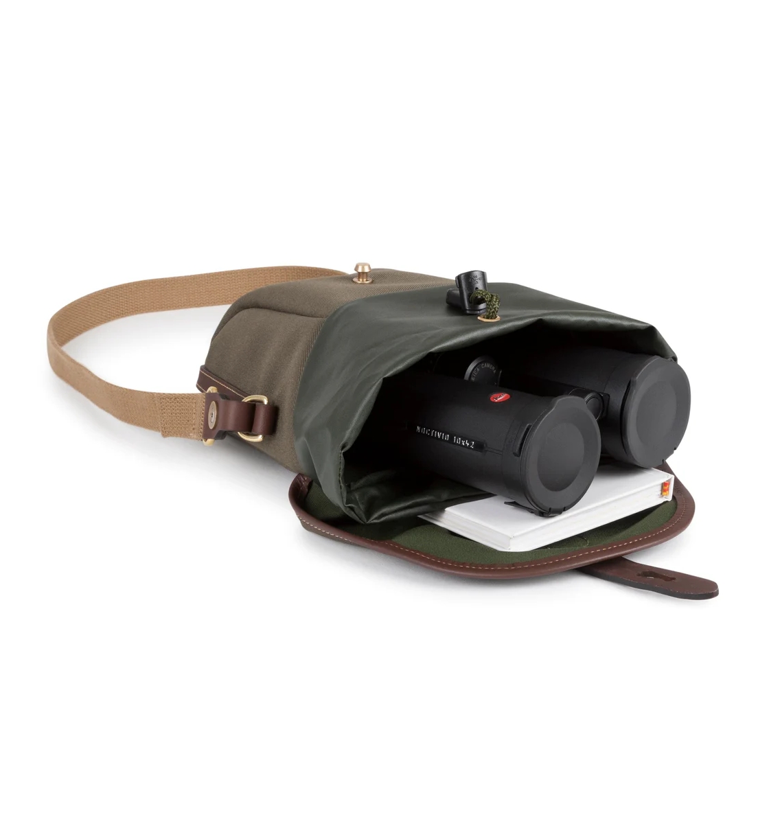 Billingham Galbin Binocular Case for 10x42 Binoculars / Small Cameras - Sage FibreNyte / Chocolate Leather