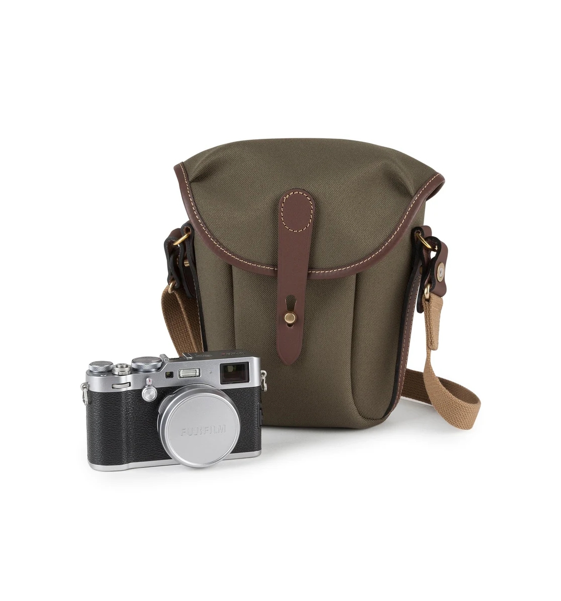 Billingham Galbin Binocular Case for 10x42 Binoculars / Small Cameras - Sage FibreNyte / Chocolate Leather