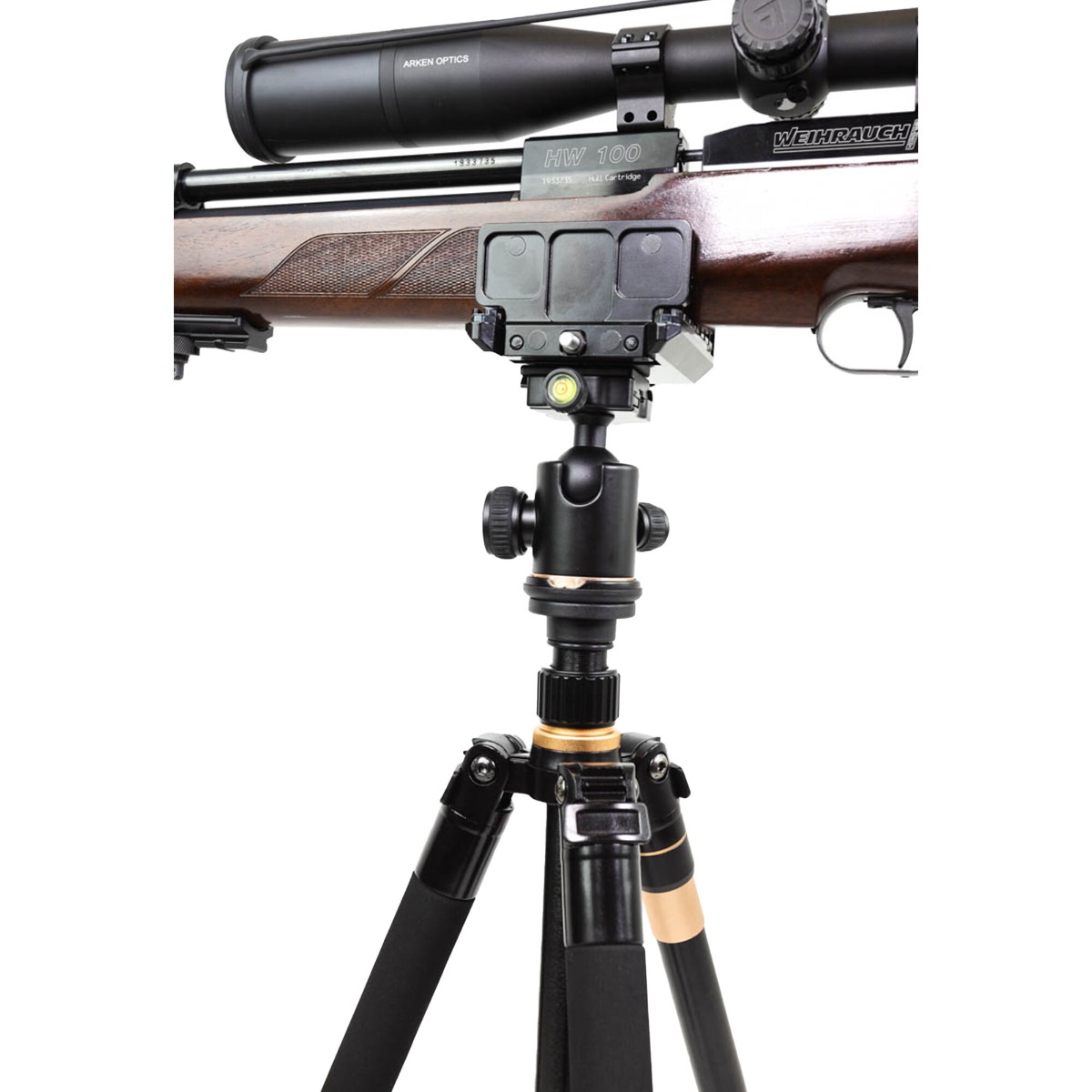 BASE Optics Ball Head Carbon Fibre Tripod (10kg Load) with Gun Saddle Shooting Rifle Rest