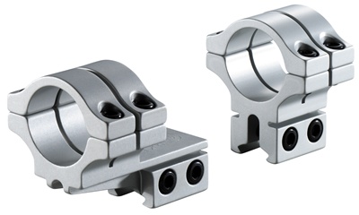 BKL-278 1 inch 2 Piece Double Strap 0.6' Offset Medium Dovetail Scope Rings - Silver