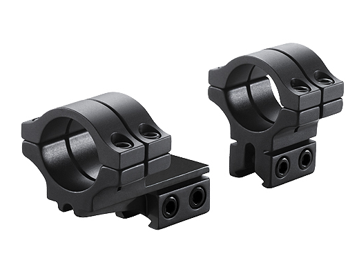 BKL-278 1'' 2 Piece Double Strap Offset Medium Dovetail Scope Rings - Matte Black