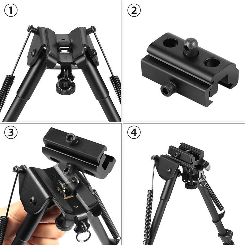 T-Eagle HDP-9 Aluminium 9-13 Inch Adjustable Bipod with Picatinny Adaptor