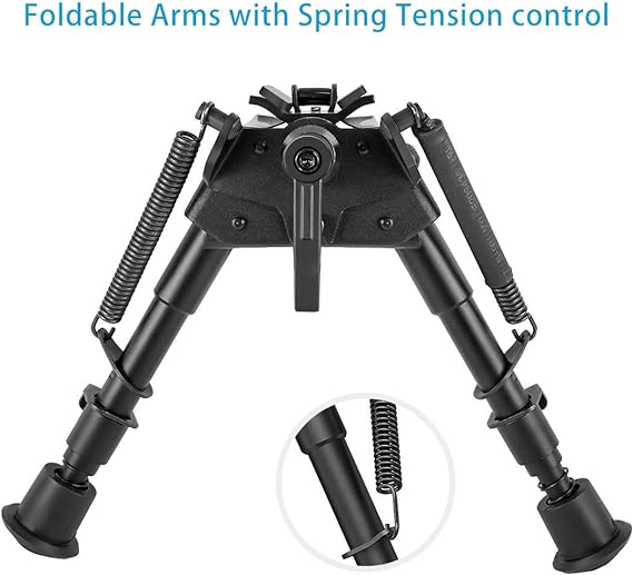 T-Eagle BTHBS-6 Aluminium 6-9 Inch Notched Leg Bipod with Picatinny Mount