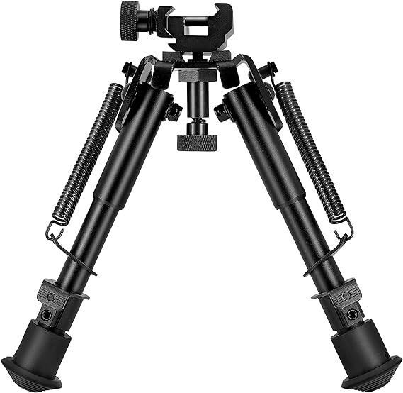 T-Eagle HD-360-6 Aluminium 6-9 Inch Notched Leg Swivel Adaptor Bipod with Picatinny Mount