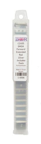 Britannia Rails CZ 455 11mm Dovetail Forward Extended Length Aluminium Silver Picatinny Rail