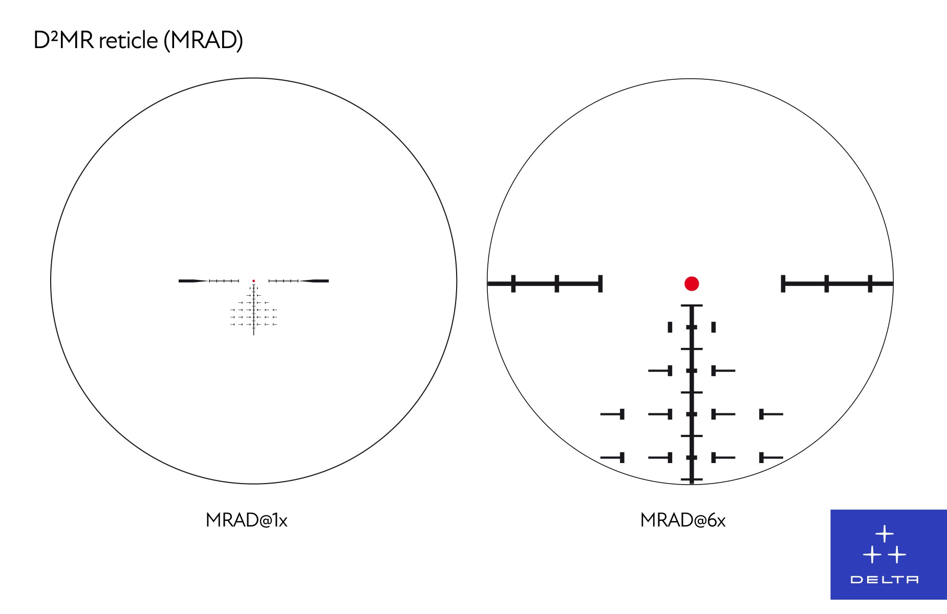 Delta Hornet 1-6×24 SFP Illuminated D2MR 0.1 MRAD Rifle Scope