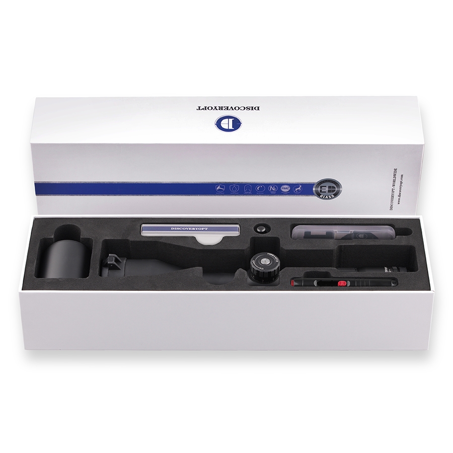 Discovery Optics ED LHT 4-20x44 FFP Illuminated 1/8 MOA Side Focus Zero Stop Locking Turret Target Shooting Rifle Scope