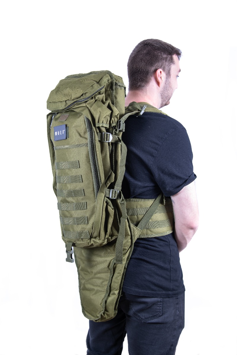 WULF 60L Tactical Expedition Rifle Pack (Detachable) - OD Green