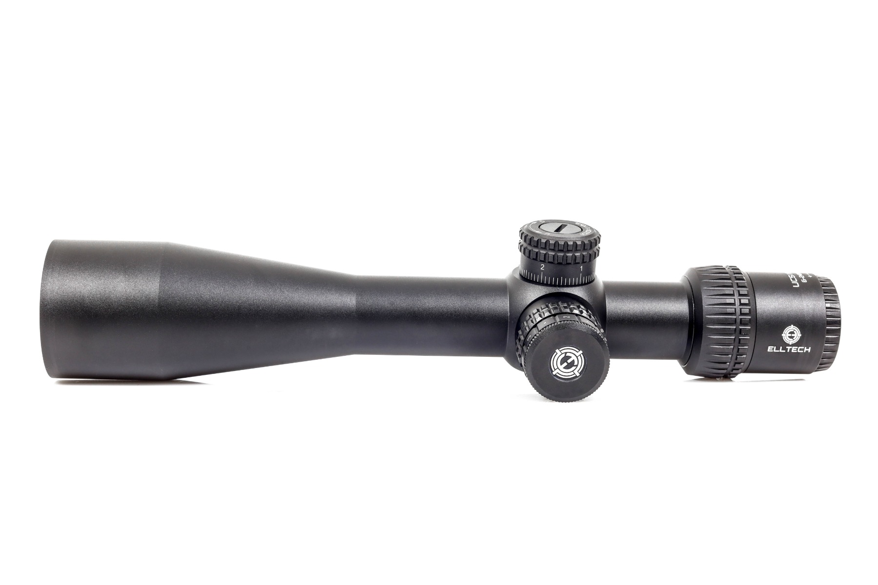 **Stiff Parallax** ELLTECH UCS 6-24x44 FFP MR1X 0.1 MRAD Illuminated Rifle Scope + WULF 30mm/1 inch Picatinny Scope Accessory Mount