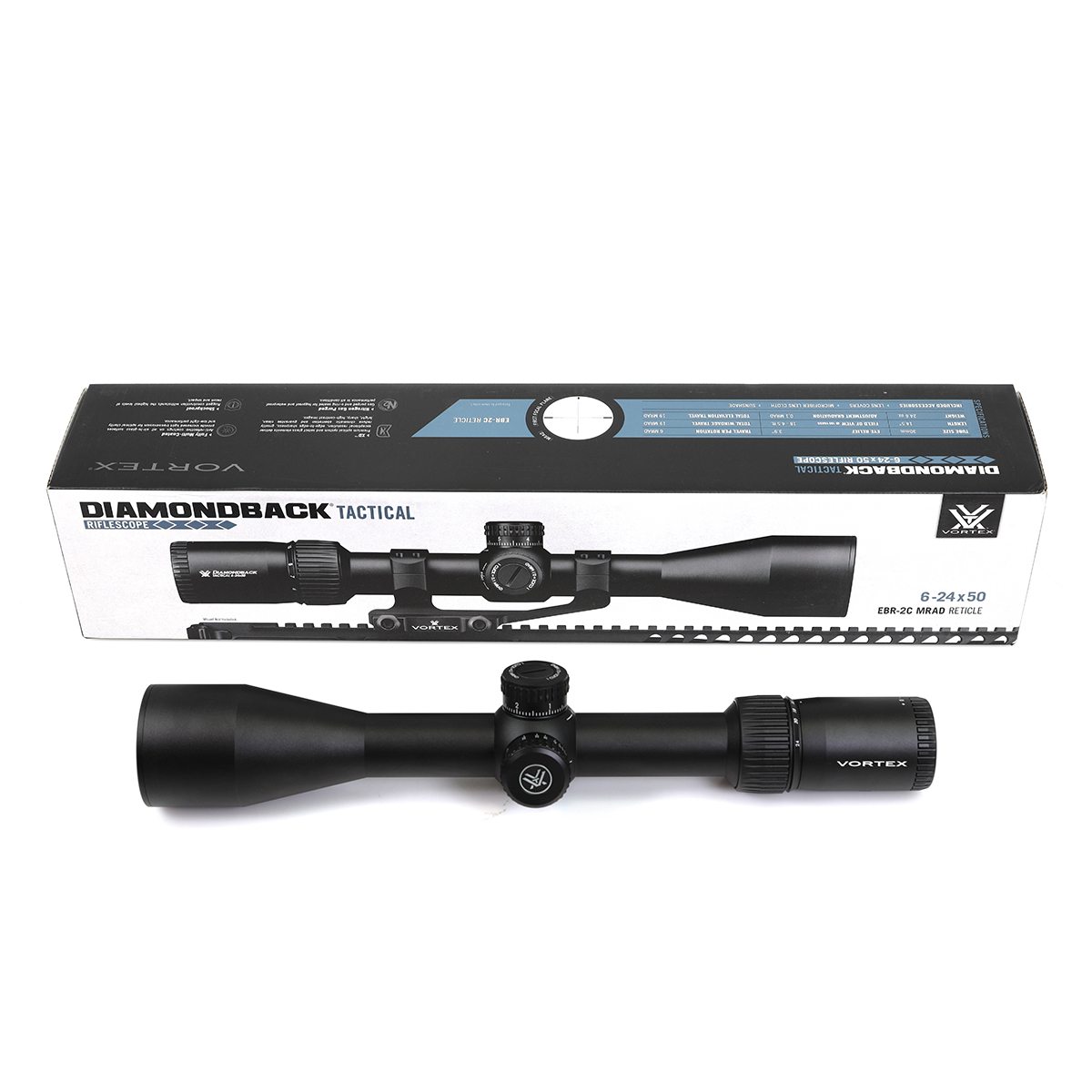 Ex-Demo Vortex Diamondback Tactical 6-24x50 FFP EBR-2C MRAD Non IR Rifle Scope - EXD157