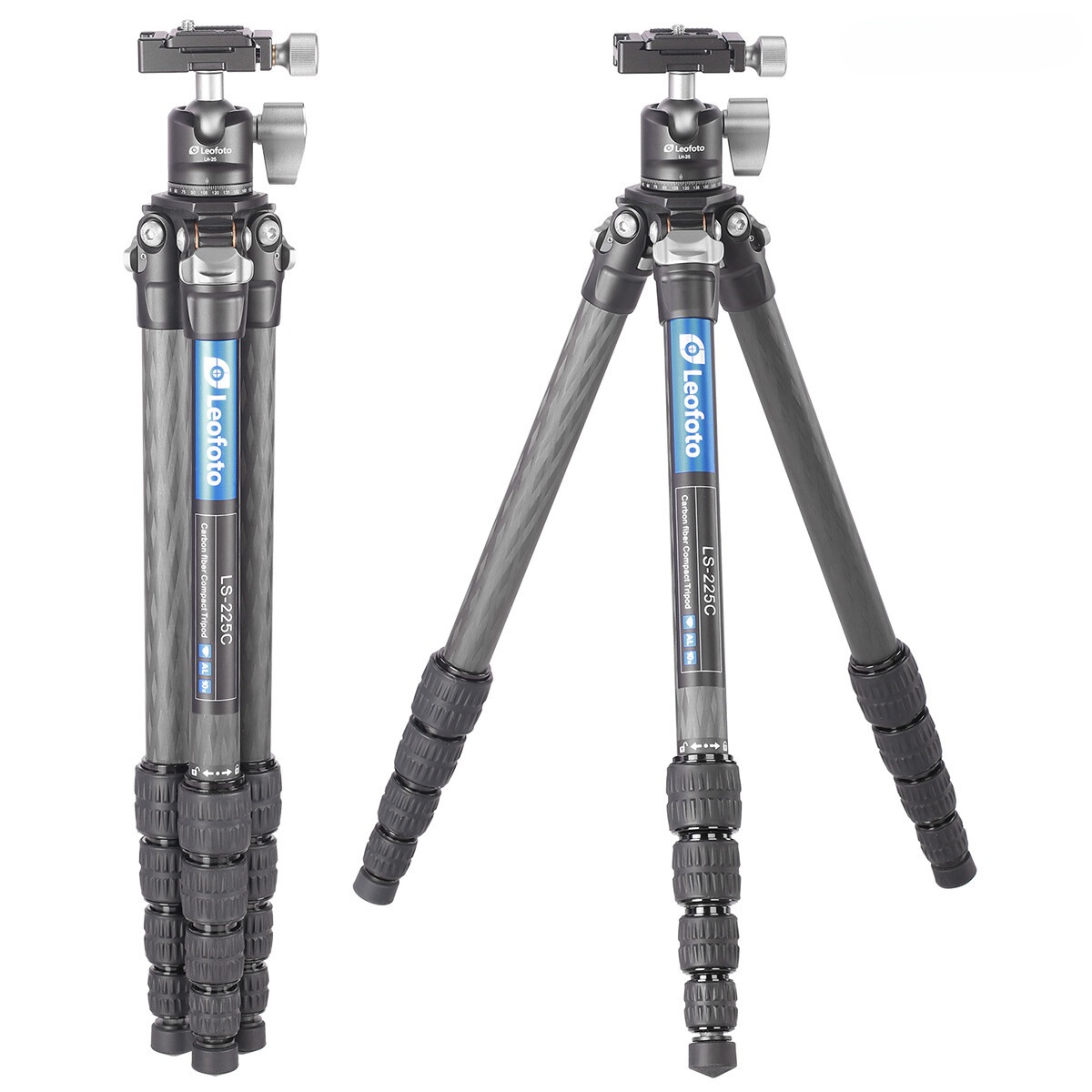Leofoto Ranger LS-225C 10x Layer Carbon Fiber Tripod with LH-25 Low Profile Ballhead & Separate Centre Column