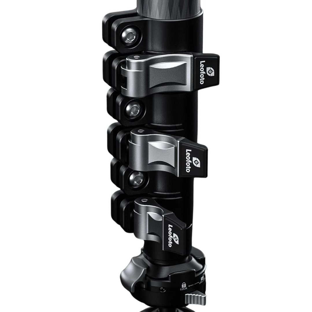 Leofoto Wan Pro MV-324C&BV-10 Flip Lock Carbon Fiber Monopod - Max Load 5kg, 770mm to 1900mm