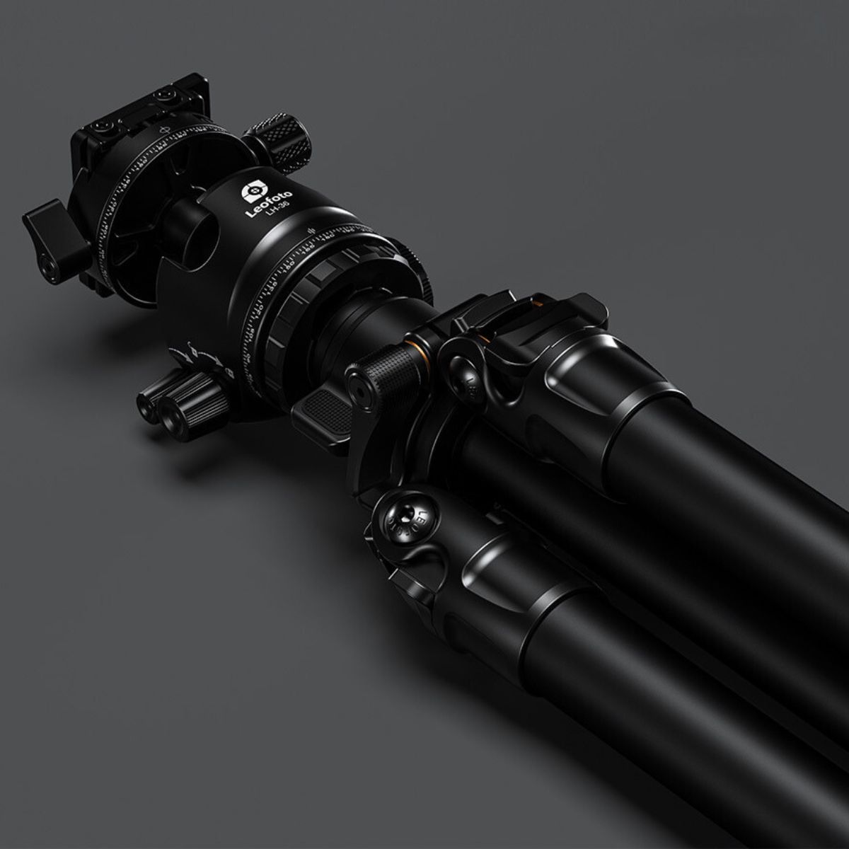 Leofoto Wings of God BLACK LG284C 10 Layer Carbon Water, Sand and Dust proof Corrosion Resistant Titanium Feet Spider Tripod with LH-36R Low Profile Ball Head