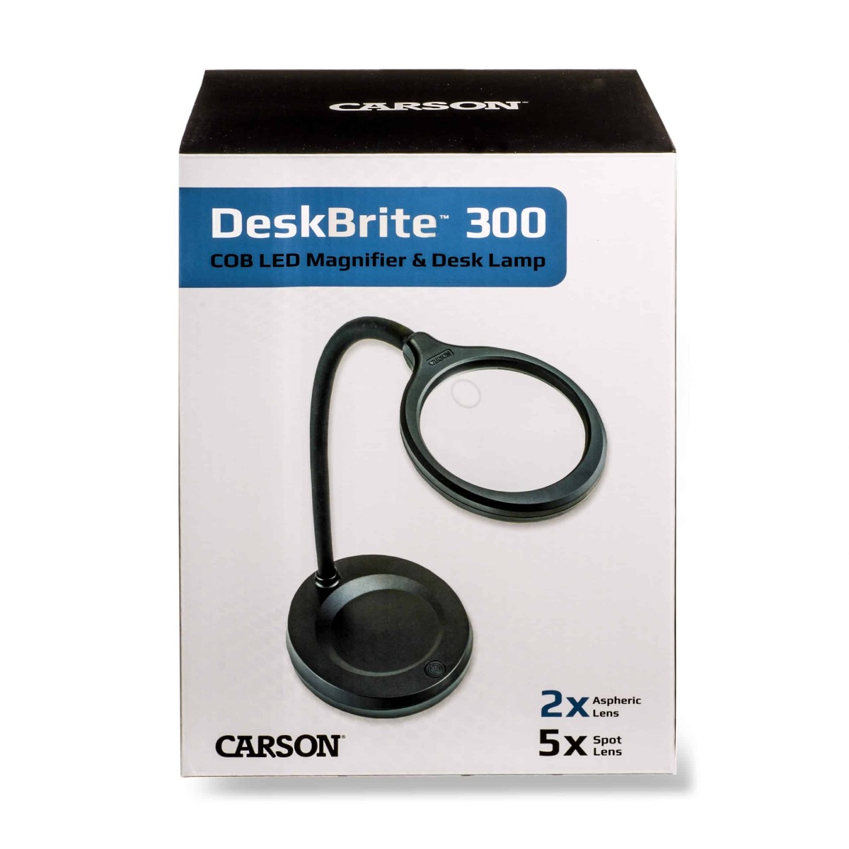 Carson 4.3'' DeskBrite 300 Aspheric COB LED Desk Top Magnifier (2x/5x)