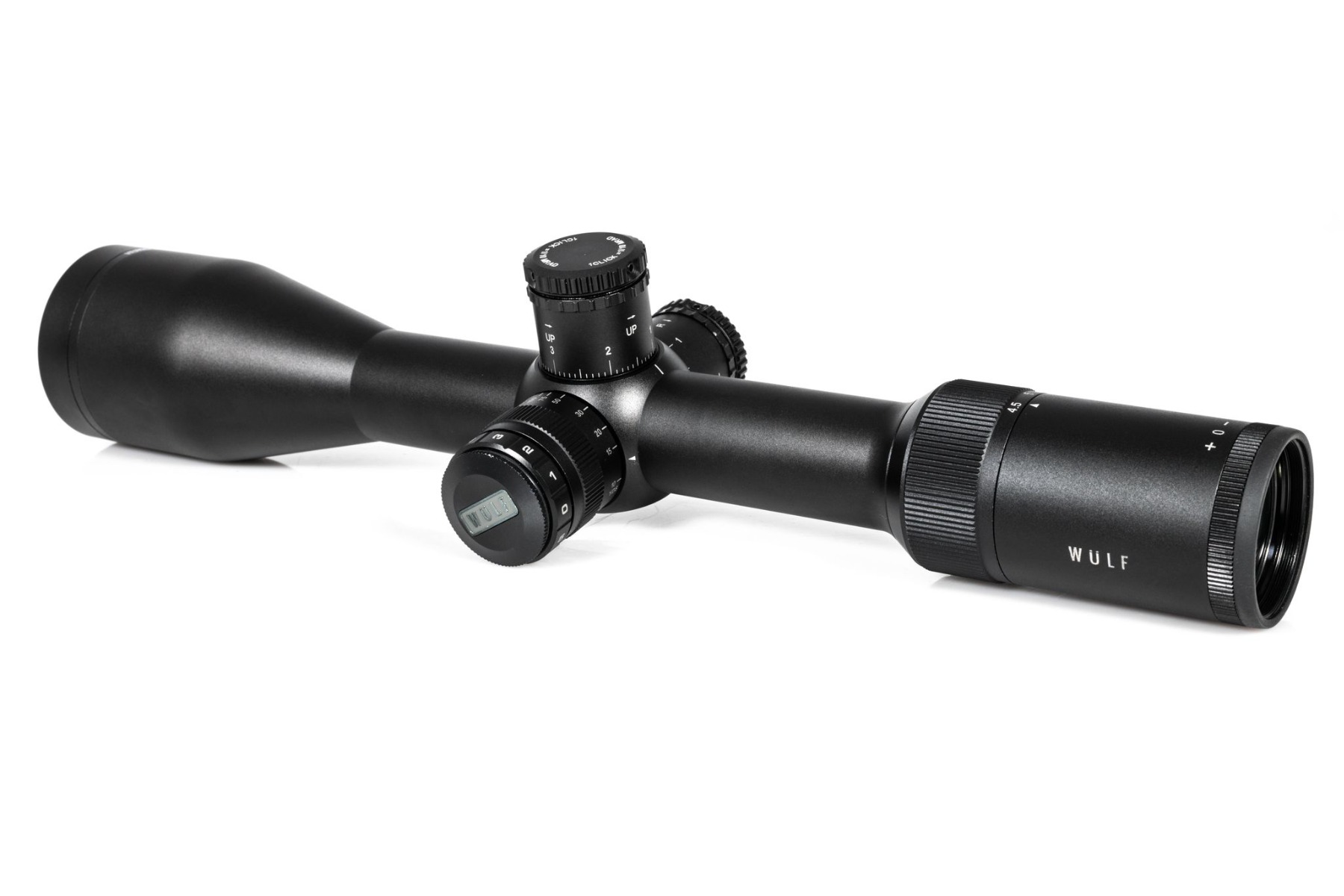 Preowned SOG WULF Hurricane 4.5-18x50 SFP Illuminated Half Mildot 0.1MRAD Side Focus Locking Turrets Rifle Scope - SOG47