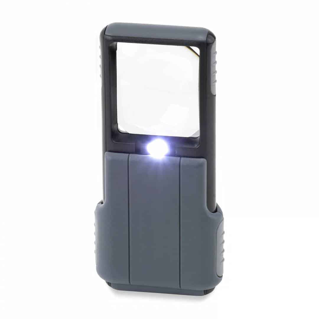 Carson 5x Slide-out LED MiniBrite Aspheric Lens Magniﬁer with Protective Sleeve