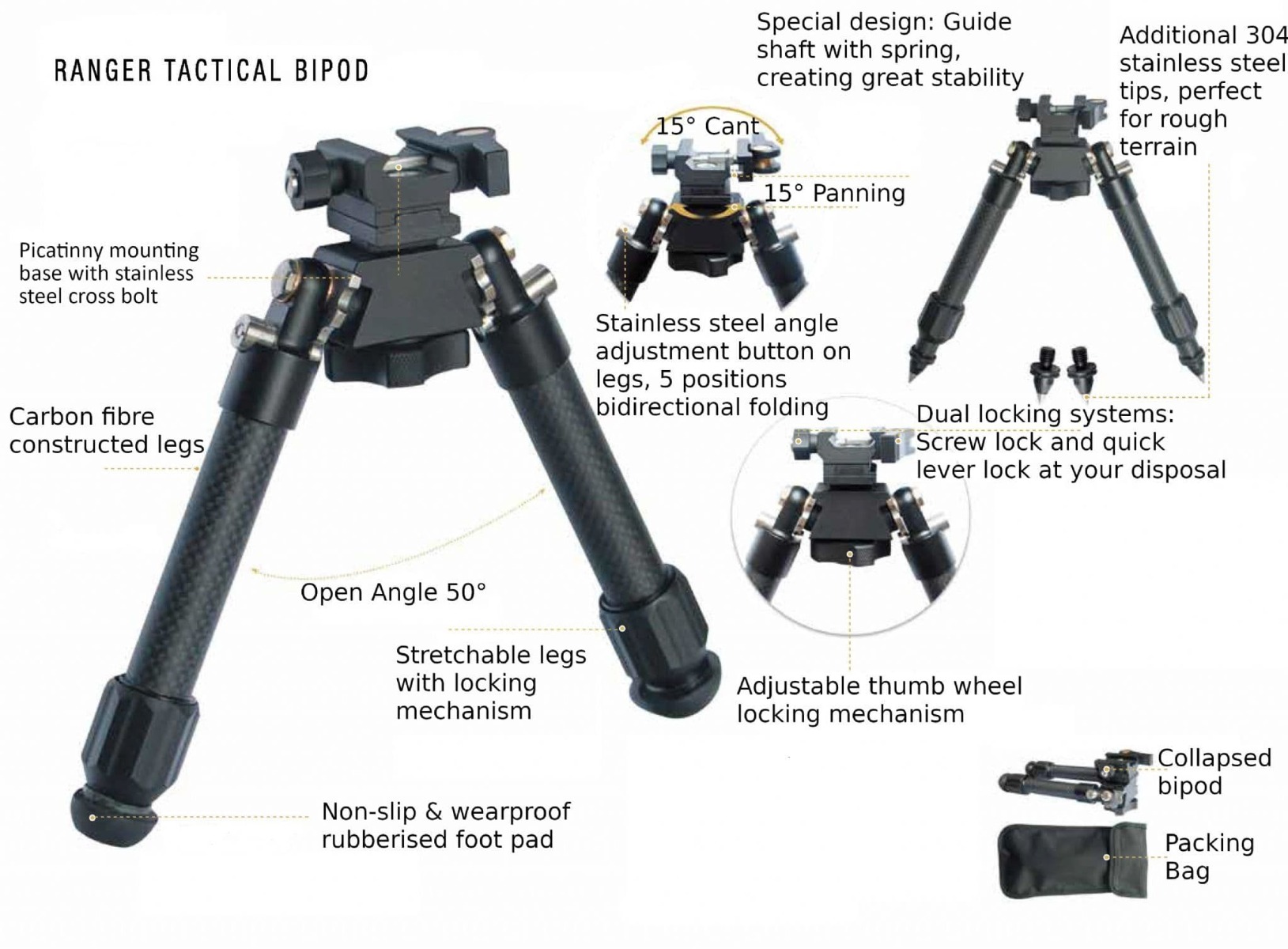 Ranger Tactical Bipod - Standard