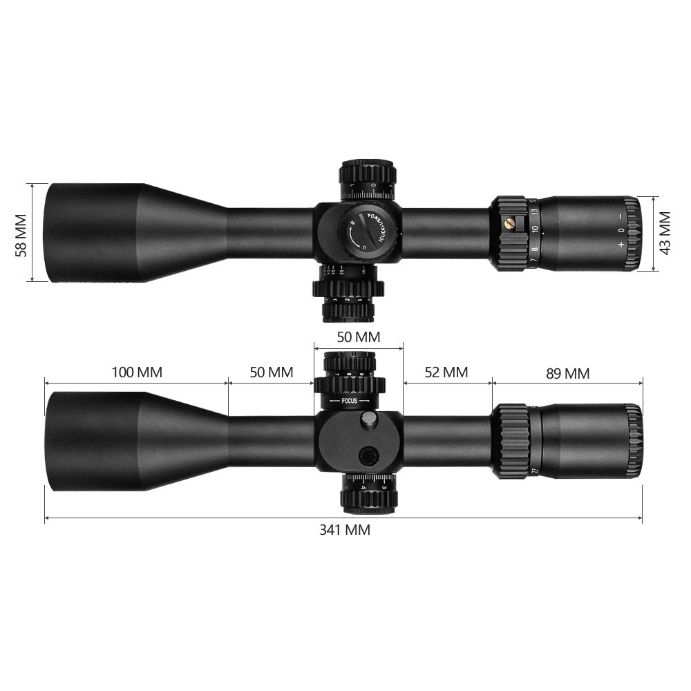 SPINA Optics Mutant 4.5-27x50 FFP Illuminated Milling 1/10 MOA SF 30mm Rifle Scope with Weaver Rings
