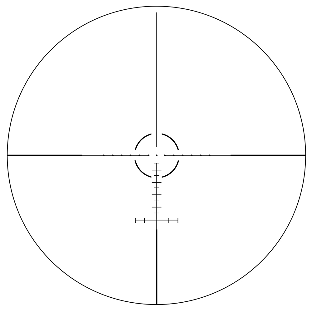SPINA Optics Phalanx 2-12x44 SFP HD Circle Dot Milling Ret 1/2 MOA 30mm Rifle Scope with Free Picatinny Rings