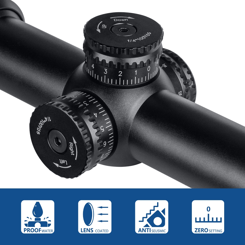 SPINA Optics Toxin HD 4-16x44 SFP Non-IR 1/4 MOA SF 30mm Rifle Scope with Free Weaver Rings