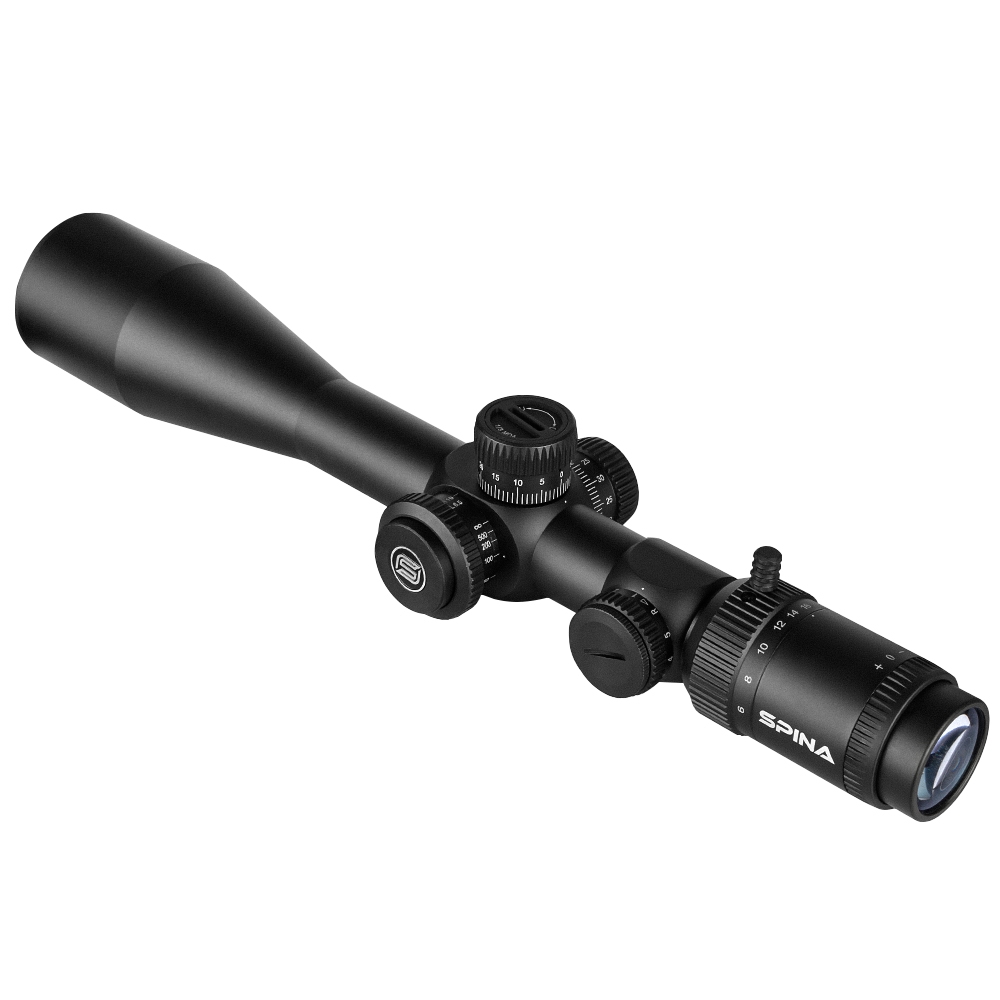 SPINA Optics Mercury 6-24x50 SFP Illuminated 1/8MOA SF 30mm Rifle Scope with Free Weaver Rings