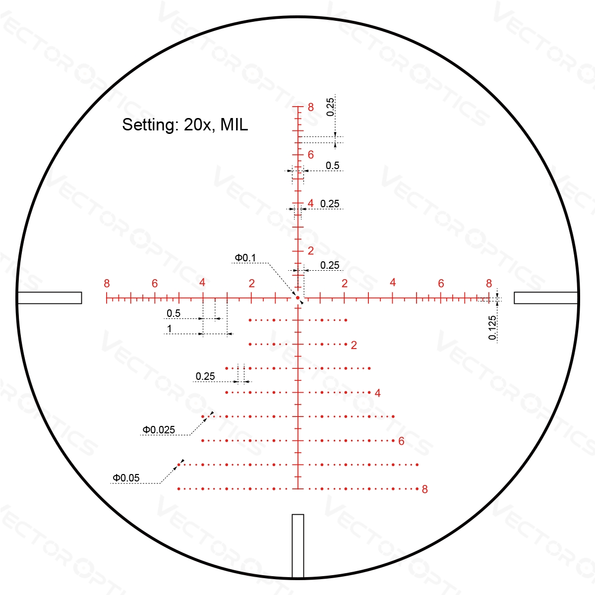 Vector Optics Continental 5-30x56 SFP Illuminated VCT-20A 0.1 MRAD Zero Stop Rifle Scope