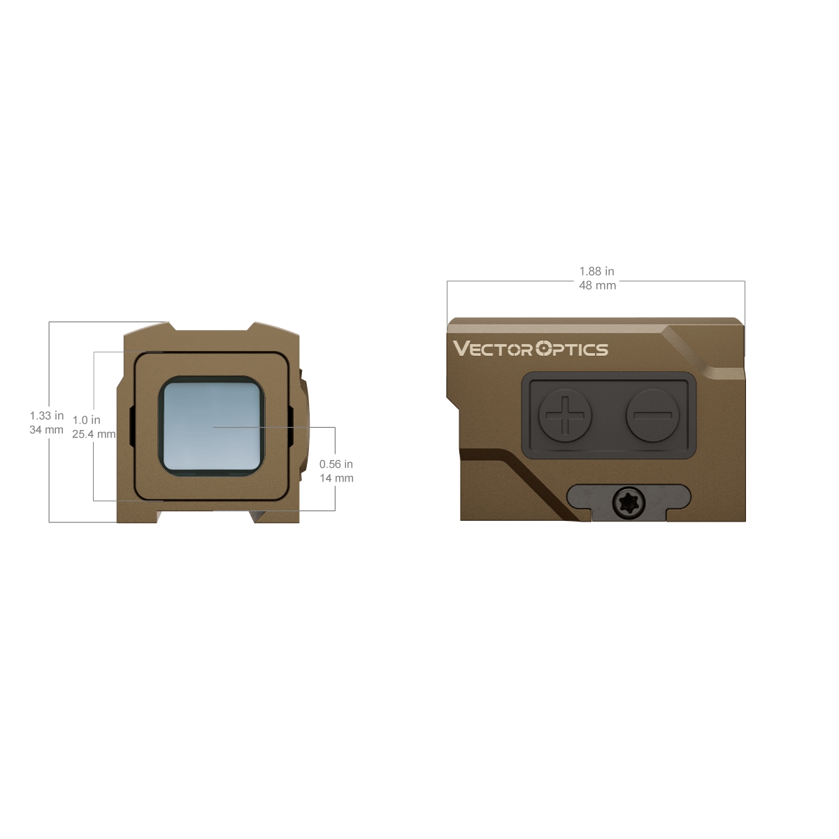 Vector Optics Frenzy Plus 1x18x20 Enclosed Reflex Sight - Coyote FDE