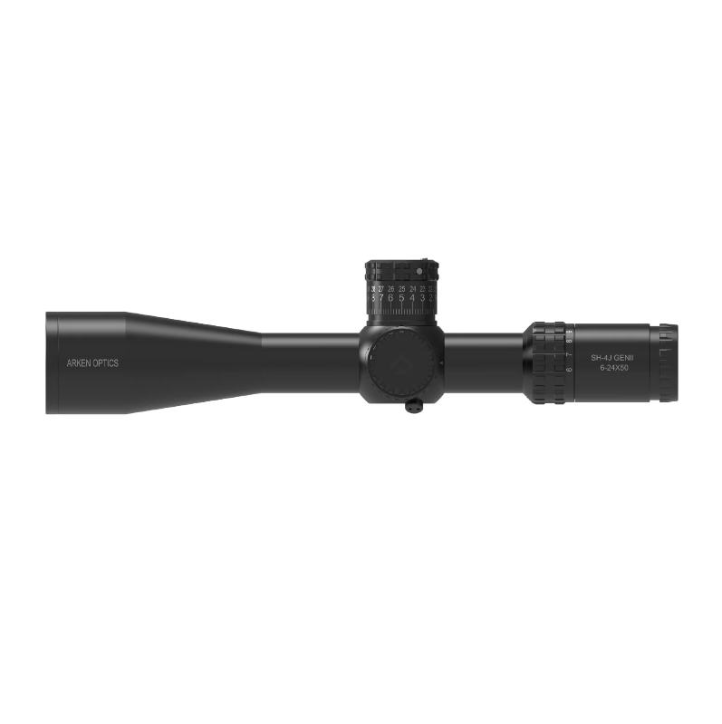 Arken Optics SH-4J 6-24x50 FFP Illuminated 34mm VHR Zero Stop Rifle Scope - MOA