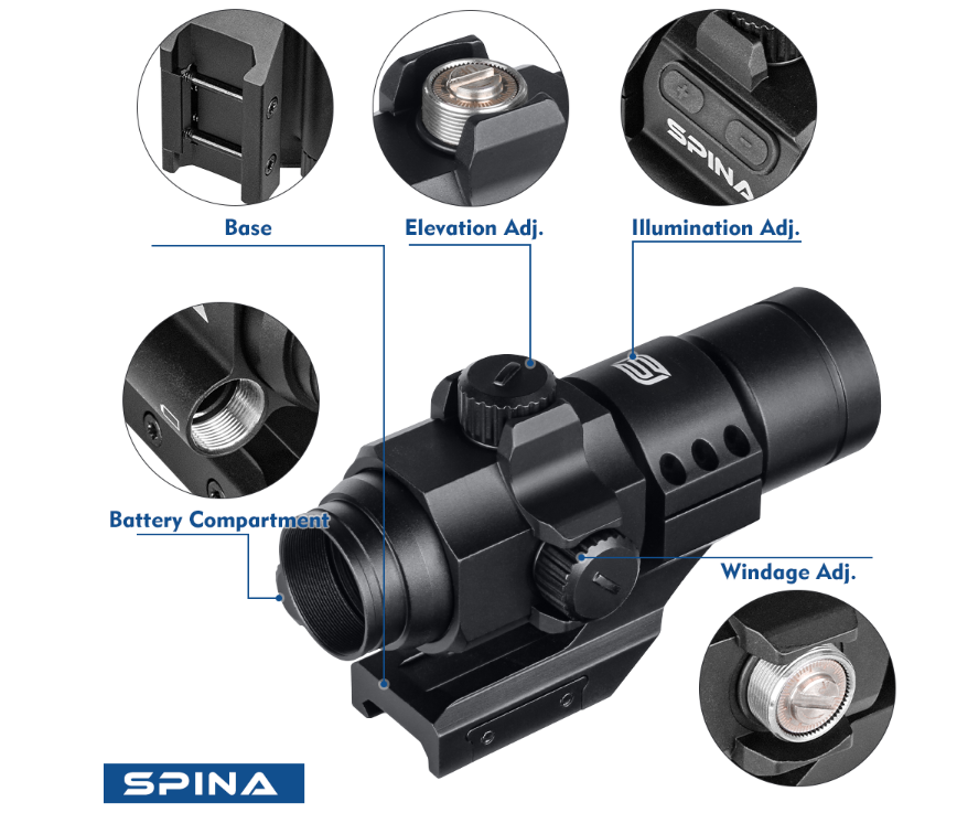 SPINA Optics Strike Reaper 1x32 Cantilever IPX7 Red Dot Sight