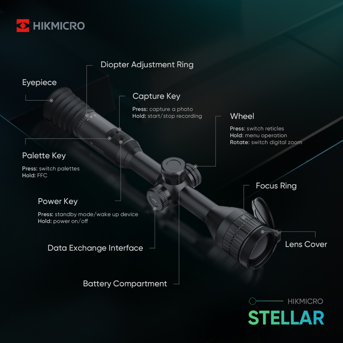 HIKMICRO Stellar Pro SQ50 50mm 35mK 640x512px Thermal Rifle Scope - EXPECTED MID APRIL 2022