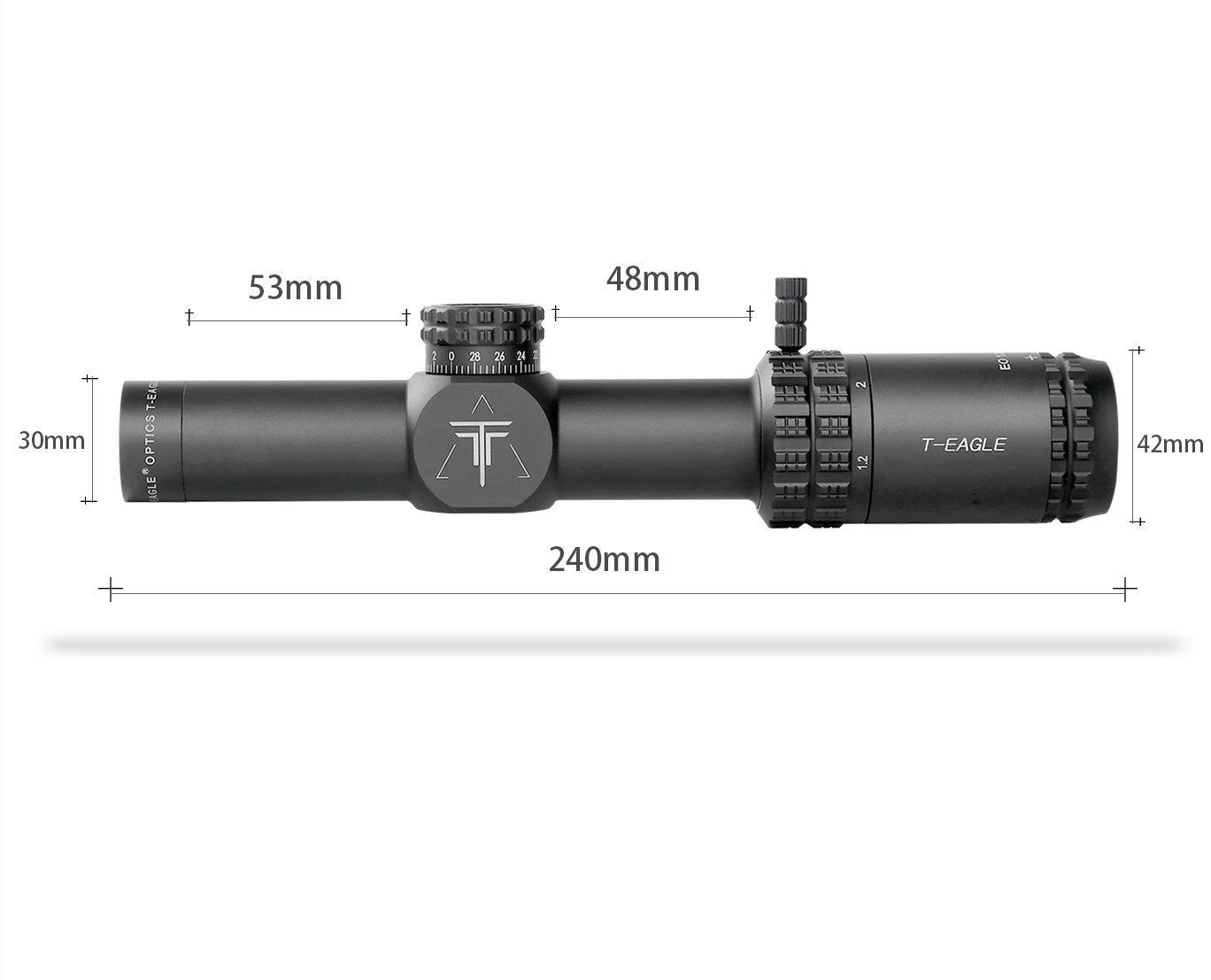 T-Eagle EO 1.2-6x24 WA SFP Non-Illuminated LT MOA 1/2 MOA Rifle Scope