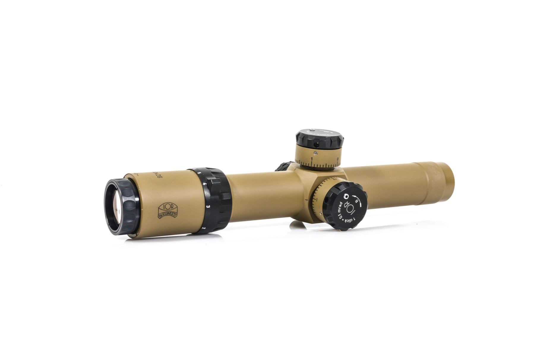 IOR Ghost 1-10x26 FFP MIL 0.1 MRAD Zero Stop Desert Tan IR Rifle Scope