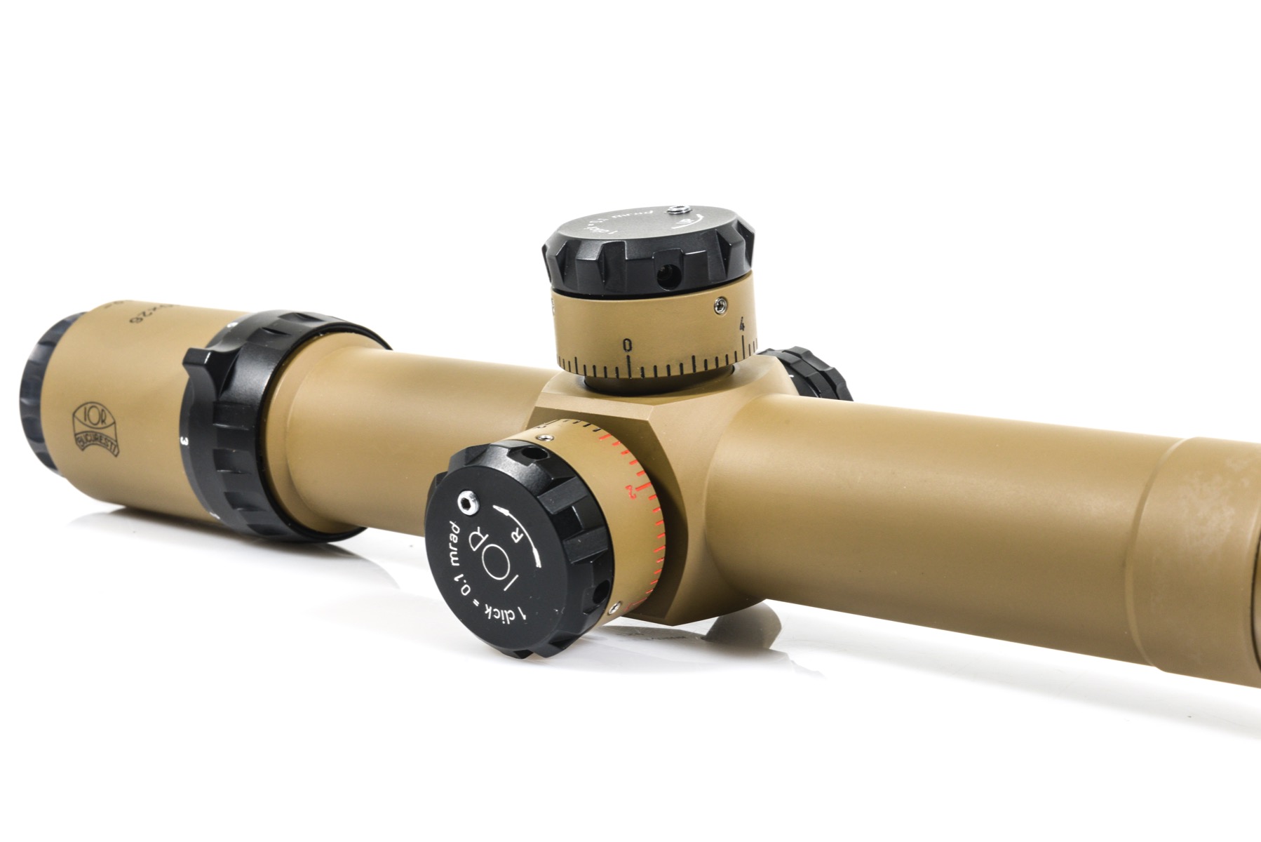 IOR Ghost 1-10x26 FFP MIL 0.1 MRAD Zero Stop Desert Tan IR Rifle Scope
