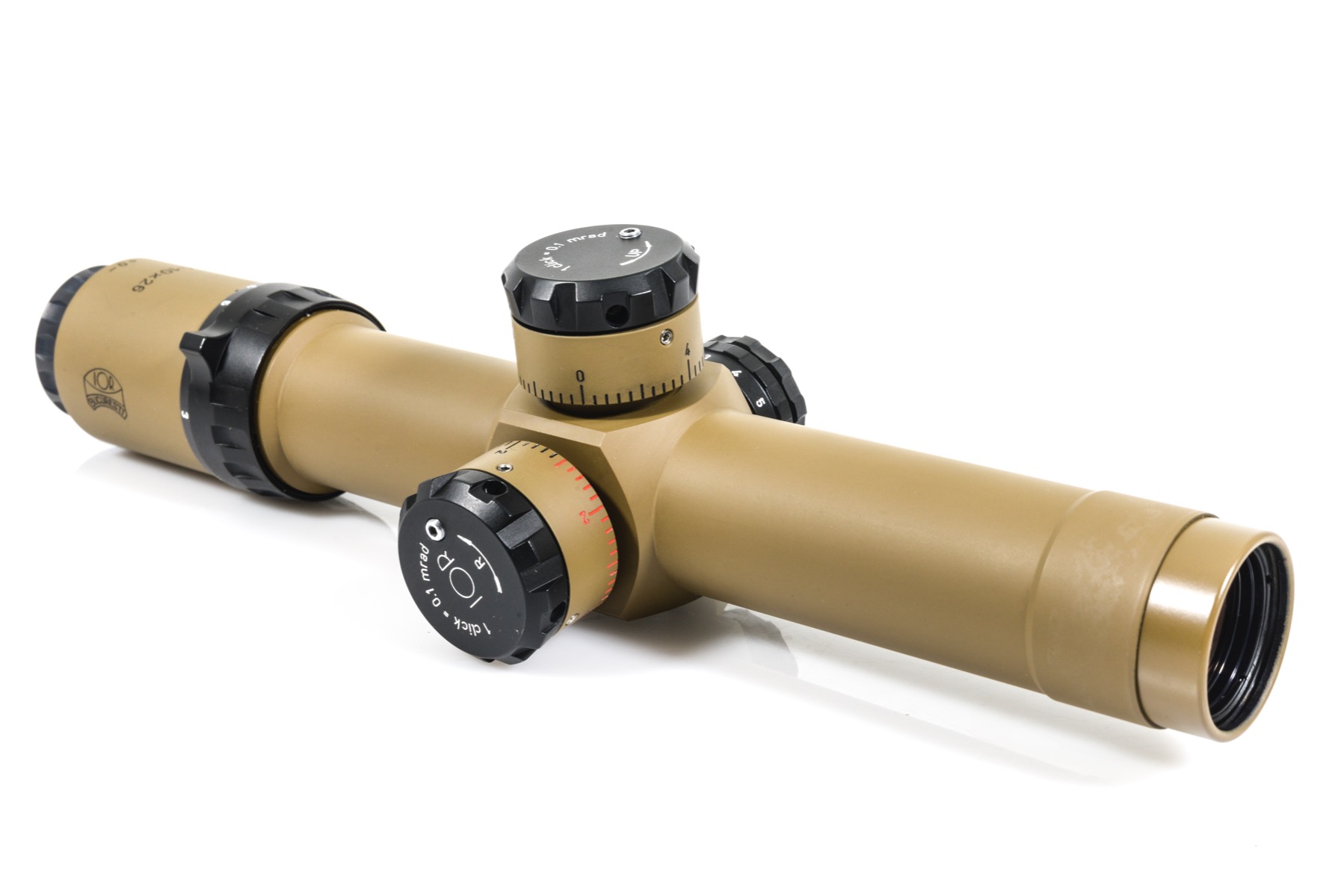 IOR Ghost 1-10x26 FFP MIL 0.1 MRAD Zero Stop Desert Tan IR Rifle Scope