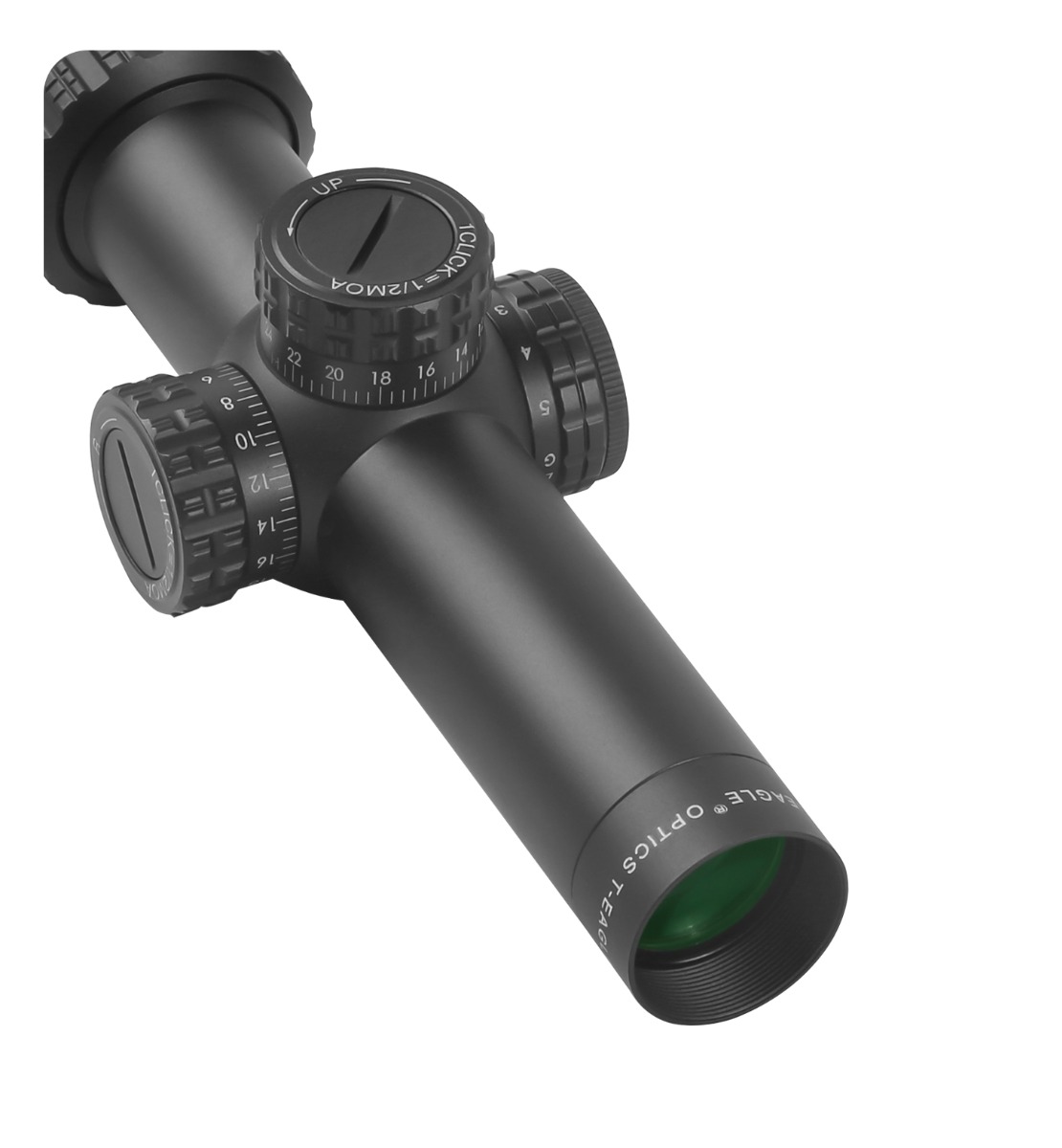 T-Eagle EO 1-5x24 Illuminated SFP MOA 1/2 MOA LT Rifle Scope with Rings 