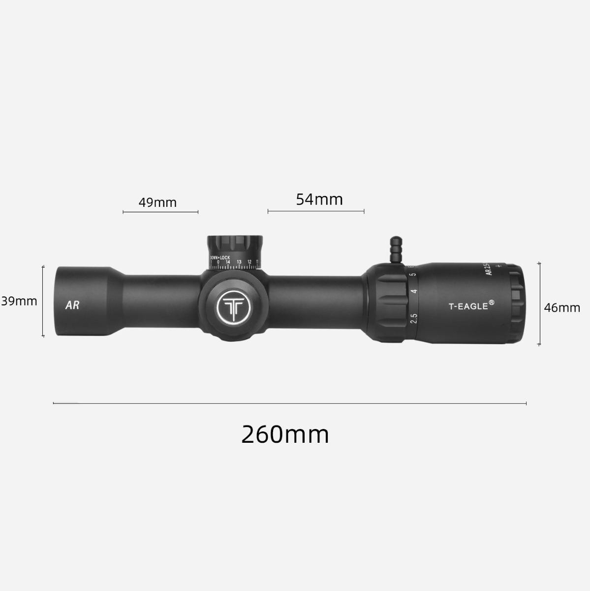 T-Eagle AR 2.5-15X32 Illuminated SFP MIL 0.1 MRAD SF 30mm Rifle Scope