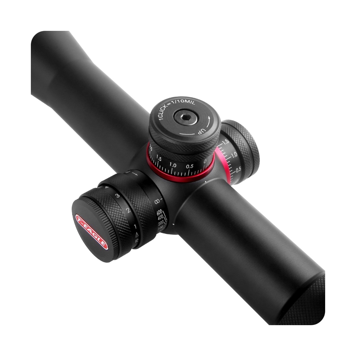 T-Eagle ER 6-24X50 Illuminated SFP MIL SF 30mm Bubble Level Rifle Scope inc Free Throw Lever & 9-11mm Dovetail Rings